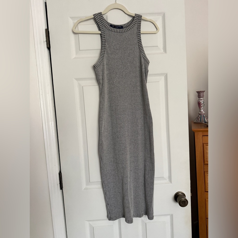One Clothing Gray Ribbed Midi Dress